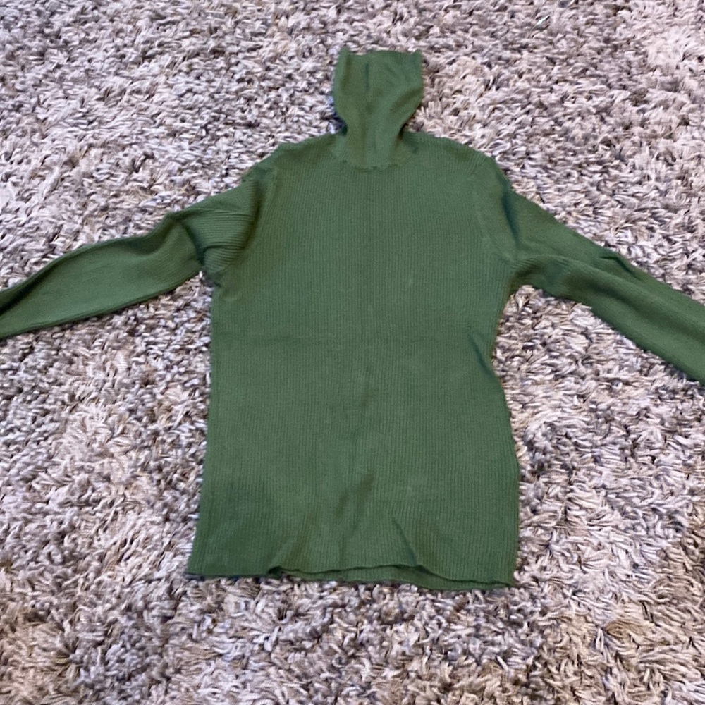 army green turtle kneck